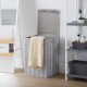 Cesto ropa sucia gris con tapa