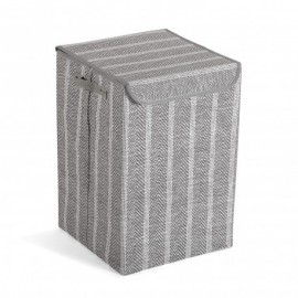 Cesto ropa sucia gris con tapa