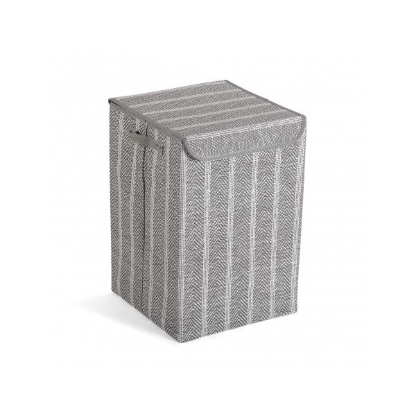 Cesto ropa sucia gris con tapa