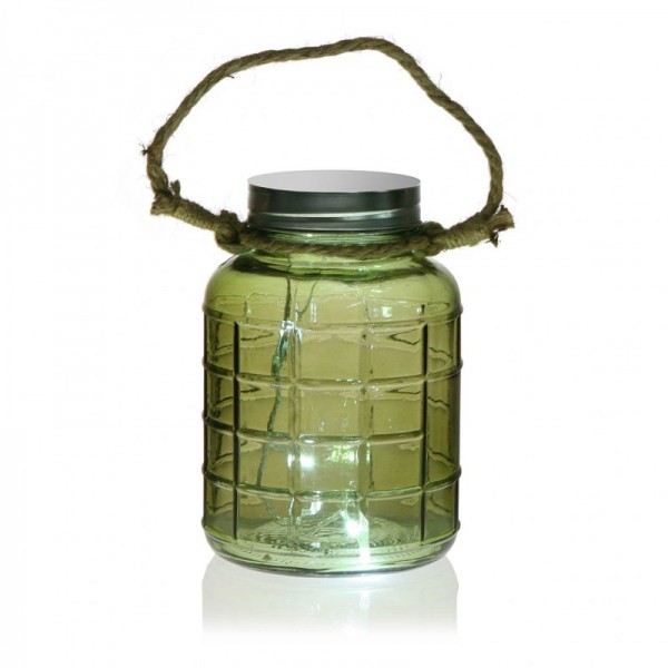 Botella con luces led verde