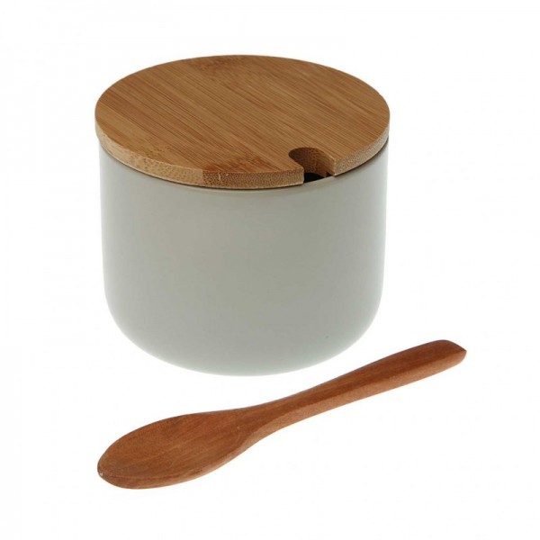Azucarero con tapa bamboo gris