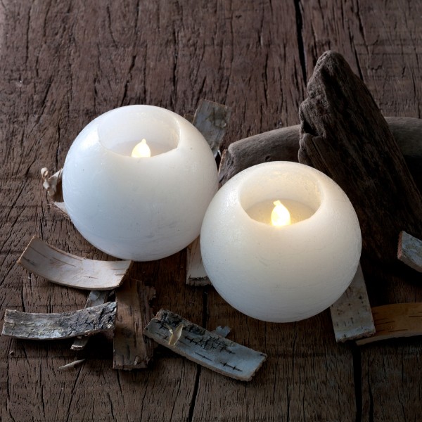 Velas led decorativas Sirius Mona 8 cm blanca