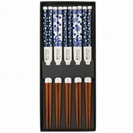 5 pares de palillos Flores