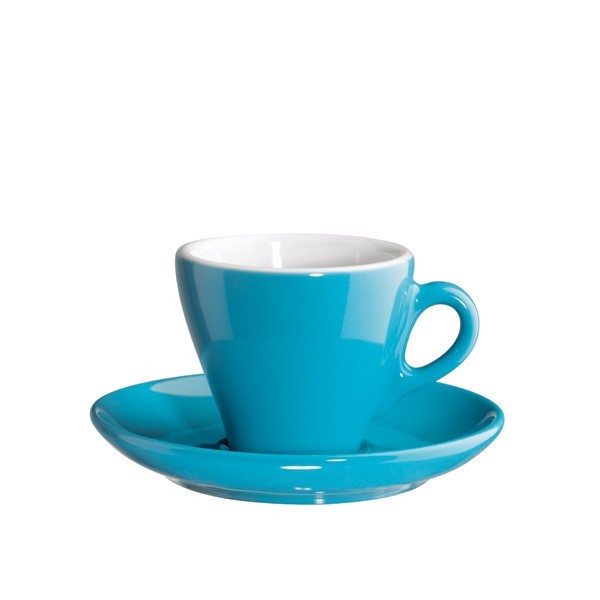 Taza capuchino con plato Azul