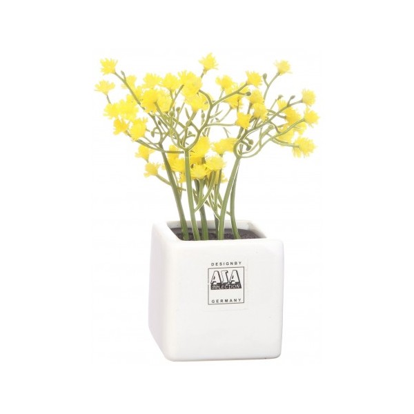 Mini campanilla en tiesto de porcelana blanco 5 x 5 cm.