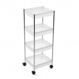 Carro 4 baldas blanco transparente