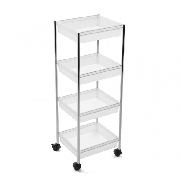 Carro 4 baldas blanco transparente