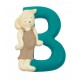 Letra resina B turquesa MR
