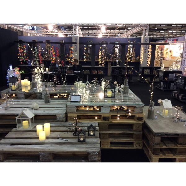 Farol Sirius Aura azul con vela Led