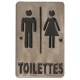 Placa madera Toilettes