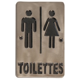 Placa metal Toilettes