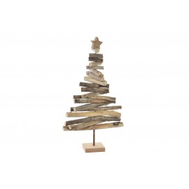 Corona navidad madera