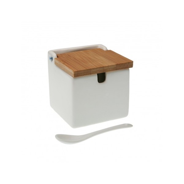 Azucarero con tapa bamboo gris