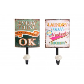 Perchero metal pared frases