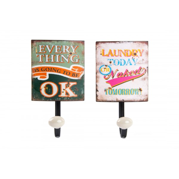 Perchero metal pared frases