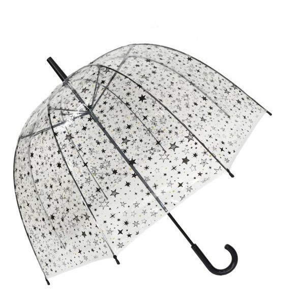 Paraguas automático anti viento lunares plata Smati